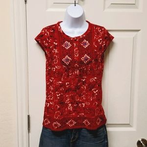 Lucky Brand Short Sleeve Top, XS
